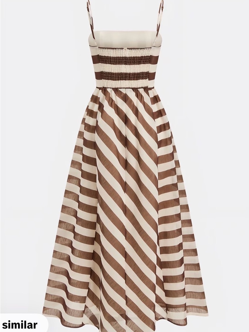 Commense Brown and Cream Striped Sundress - Picture 2 of 4